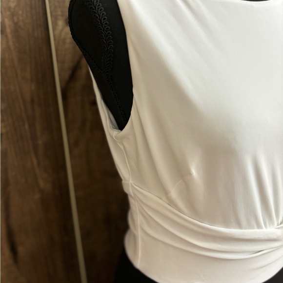 NEW Lauren Ralph Lauren Evening Jersey Black/White Dress with Drape/Slit Size 8 - Picture 7 of 16